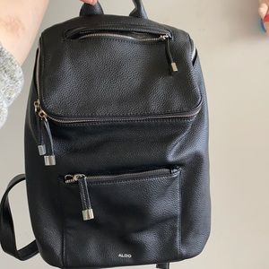 Aldo black leather backpack